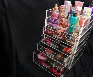Acrylic Makeup Organizer Cube   6 Tier Drawers Clear Plastic Box