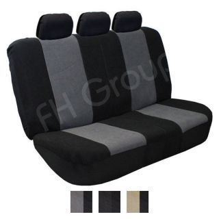 Split Bench Cover w. 3 Headrests Gray & Black (Fits: 2003 Acura MDX