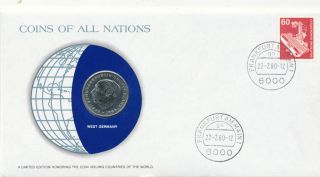 COINS OF ALL NATIONS WEST GERMANY 1977 2 DEUTSCHE MARK *BU WITH CARD