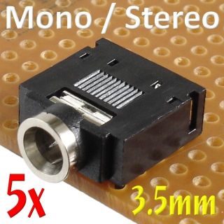 5mm Mono/Stereo Jack Socket Audio Connector PCB Mount Switched