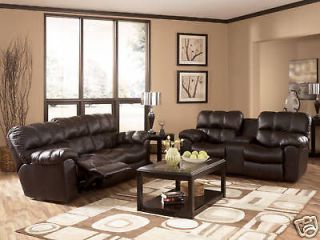 BARI   MODERN GENUINE CHOCOLATE LEATHER RECLINER SOFA COUCH SET LIVING