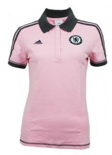 New Womens Adidas Chelsea Football CFC Pink Polo Shirt/Top S M L XL