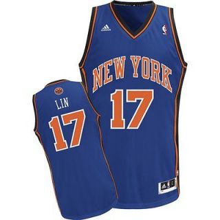 Adidas Jeremy Lin #17 Linsanity New York Knicks NBA Blue Away Swingman