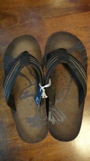 NWT American Eagle AE AEO Stitched Leather Flip Flop size 10