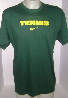 New Mens NIKE Swoosh Tennis T Shirt Green w/Yellow