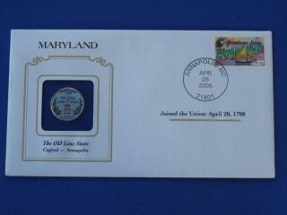 2000 Maryland Painted Statehood Quarter First Day Cover E0124