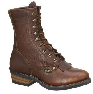 AdTec Mens Packer Work Boot, Western Style, 9 Inch Chesnut Brown