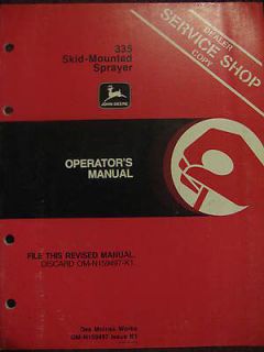 John Deere 335 Skid Mounted Sprayer Operator Manual K1