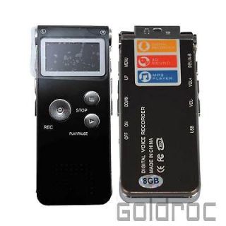New 8G 8GB USB Digital Audio Voice Recorder Dictaphone MP3 Player