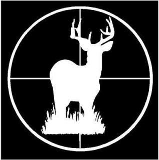 WHITE Vinyl Decal   Deer Buck scope gun target hunt hunting sticker