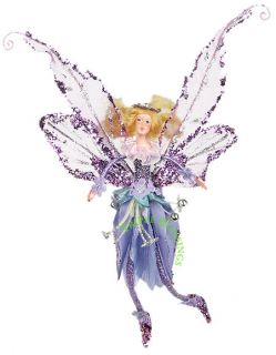 ATTRACTIVE CHRISTMAS HOLIDAY ORCHID FAIRY FIGURINE PURPLE A10620