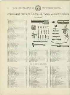 Catalog Page Ad Gun Extras Price List Parts Gunsmith Colt Lightning
