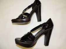 BCBG Max Azria Black Leather Platform Sandals Shoes Sexy 5 / 35 HOT 