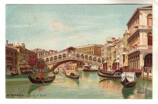 Ponte Di Rialta   Venezia Art Postcard 1904 / Venice