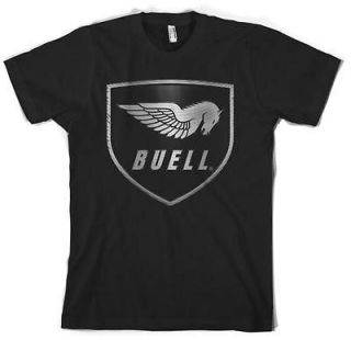 BUELL Logo American Motorcycle Mens Black T Shirt S, M, L, XL, 2XL