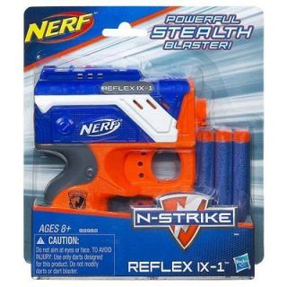 Nerf N Strike REFLEX IX 1 Stealth Blaster Small Gun 3 Elite Blue Darts