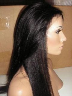 Lace Front Wig   8 24 Selectable Yaki Straight   Indan Remy Human