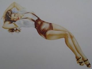 GIRL PINUP ART BRUNETTE BEAUTY LEG SHOW ALBERTO VARGAS MINT SHAPE