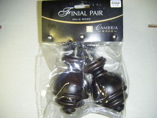 CAMBRIA SOLID WOOD FINIAL PAIR 3 LOT   6 TOTAL   POST