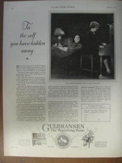 1926 Gulbransen Registering Piano Ad very Rare FullPage