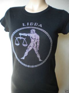Zodiac Sign in Rhinestones,t  shirt , Libra