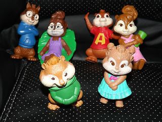Alvin & The Chipmunks & The Chipettes Figure toys Lot Complete Set of