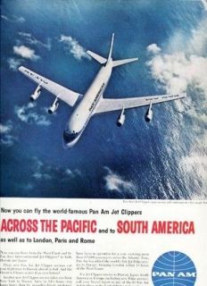 PAN AMERICAN AIRLINES ACROSS THE PACIFIC ART Vintage Ad 1959   LINHILL