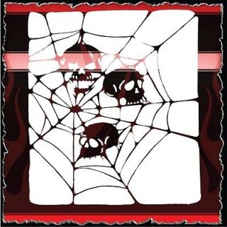 SKULL WEB 2 airbrush stencil template motorcycle chopper paint
