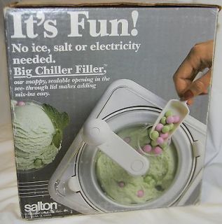Salton Ice Cream Frozen Yogurt Maker Non Electric Hand Cranked Big