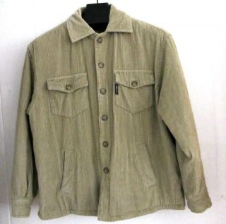 Mens Bossini Jeans Beige Heavy Corded Insulted Jacket Shirt M