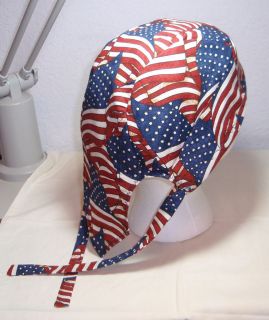 American Flag Skull Cap Doo Rag w/Cool Max Lining