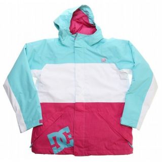 DC Amo K Ski Snowboard Jacket White/Crazy Pink/Blue Radiance Youth