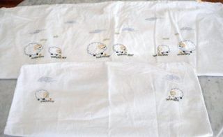 Vintage Handmade Baby Bed Duvet Quilt Coverlet Pillow Case Embroidered