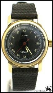 Mens 14k Yellow Gold 17 Jewel Vintage Rensie Watch