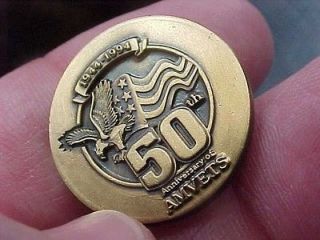 Amvets WWII Military 50th Anniversary American Veterans Pin (13A1)