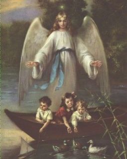 Guardian Angel with Children in Boat 8 x 10 Carded Picture (SFI
