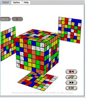 Rubiks Cube 7x7x7 software step animation solution