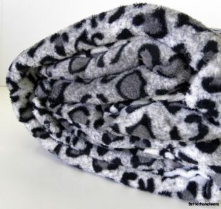 King Grey Black Leopard Blanket Super Soft Microfiber Blanket Throw