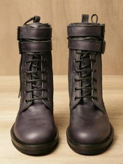 NIB Ann Demeulemeester Dark Purple Lace Up Boots Size 9