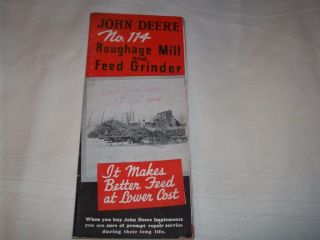 1940 John Deere No.114 Roughage Mill Feed Grinder Brochure