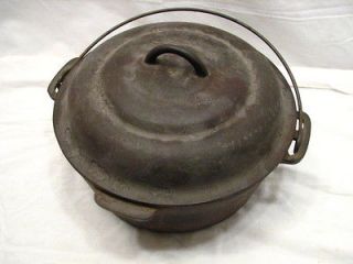 Antique Obrien N#8 Cast Iron Bean Pot Dutch Oven w/Lid OBrien Early