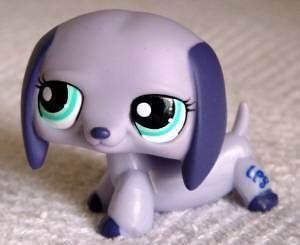 Littlest Pet Shop Purple DACHSHUND1367 Collector Pet Blue Eyes Weiner