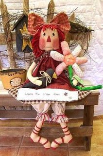 PRIMITIVE RAGGEDY ANN PATTERN   Where the Crow Flies 35   FROM ARTIST