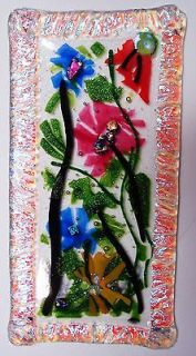 DICHROIC FUSED GLASS MARY ANNS GARDEN  WINDOW OR WALL ART