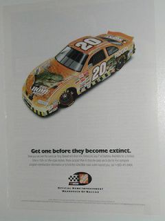 2001 Home Depot ad, NASCAR #20, Jurassic Park model