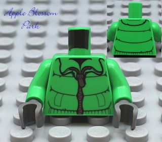 NEW Lego Girl/Boy MINIFIG TORSO   Bright Green w/Winter Coat Ski
