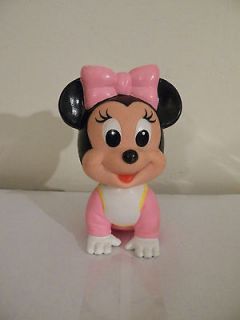 Vintage 1984 Disney Arco Rubber Baby Minnie Mouse Bath Toy Pink 3.5