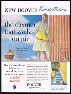1956 Hoover Constellation Vacuum Cleaner Floats Vintage Print Ad