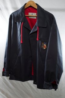 Aquascutum   Classic Navy Lined Button Up Harrington Crest Jacket
