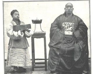 1898 g photo/image buddhist priest and acolyte china robes